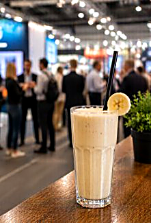 Milchshake Catering am Messestand